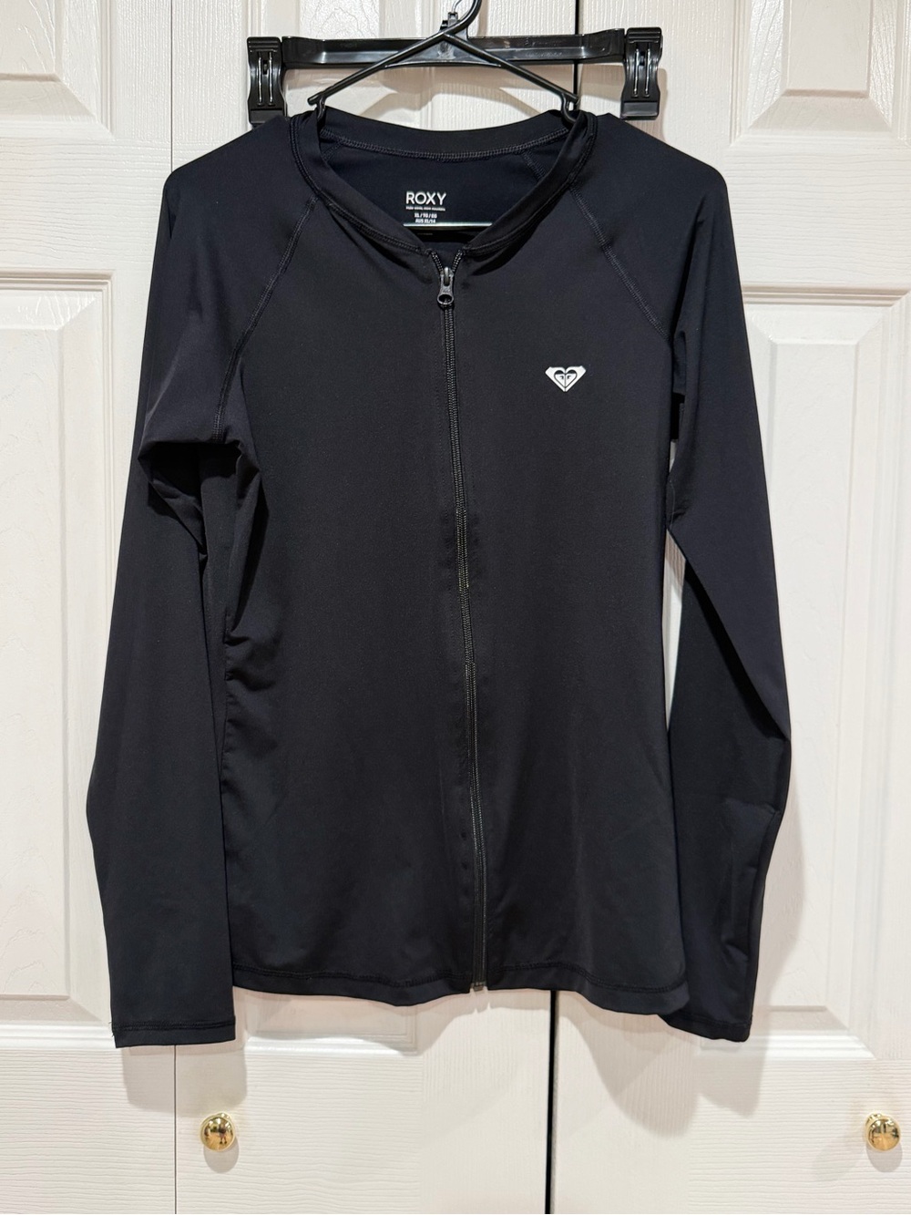 Roxy Black Long-Sleeve Zip Swim Top